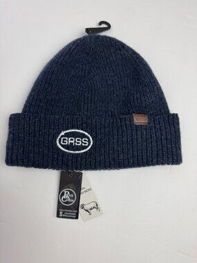 Rich Cotton 100% Merino Wool Beanie Navy Blue GRSS NWT